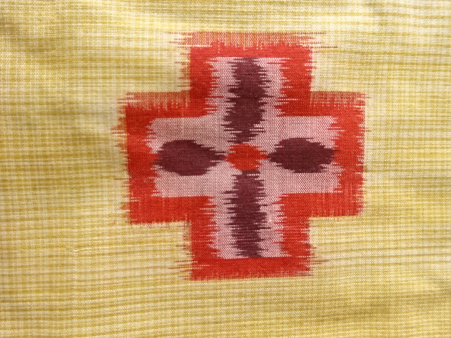 JAPANESE KIMONO / ANTIQUE KIMONO / SILK / MEISEN / WOVEN CROSS